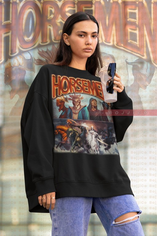 Four Horsemen of Apocalypse Sweatshirt, Vintage Tee for Men and Women, Fan Sweater with Retro 90s Aesthetic