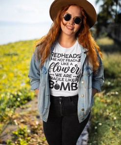 Fragile Like A Bomb Unisex Shirt, Redhead Tee, Gift for Redhead, Red Hair Shirt, Ginger Shirt, Redhead Gift