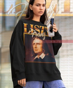 Franz Liszt Classical Music Sweatshirt, Pianist Legend Homage Sweater for Men and Women, Retro 90s Tee