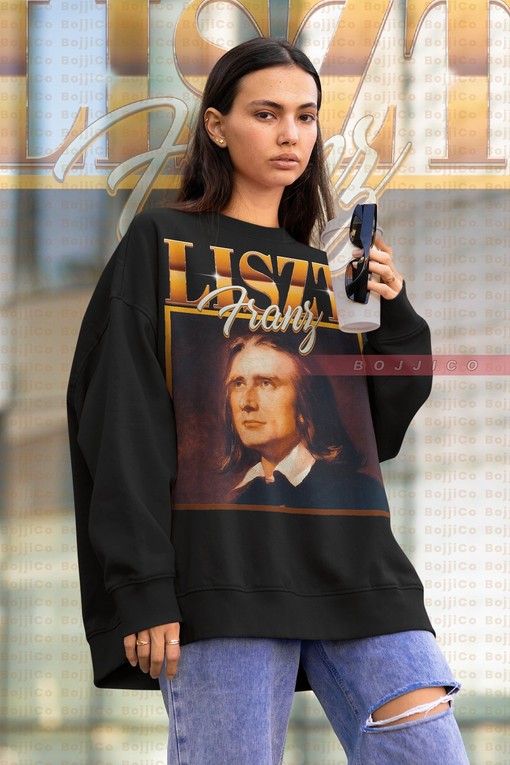 Franz Liszt Classical Music Sweatshirt, Pianist Legend Homage Sweater for Men and Women, Retro 90s Tee