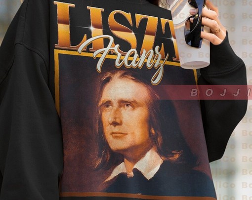Franz Liszt Classical Music Sweatshirt, Pianist Legend Homage Sweater for Men and Women, Retro 90s Tee - Image 4