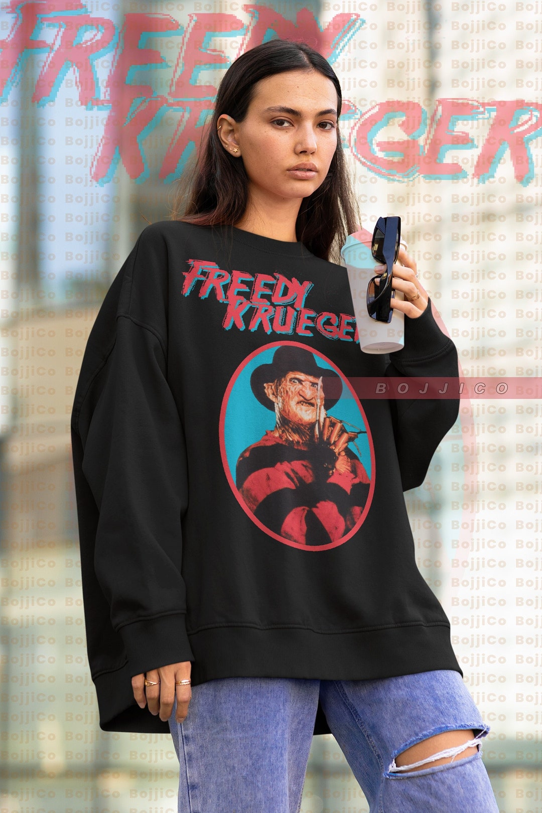 Freddie Krueger Halloween Sweatshirt - Vintage Horror Movie T-Shirt, Nightmare Freddy Sweater