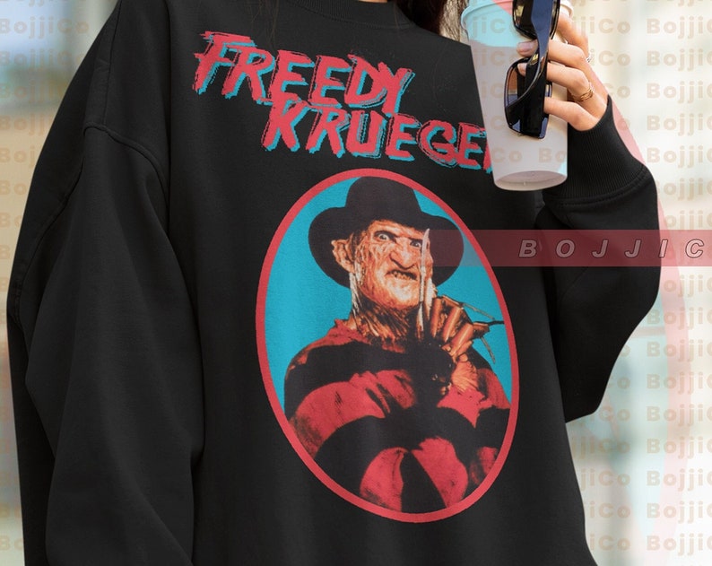 Freddie Krueger Halloween Sweatshirt - Vintage Horror Movie T-Shirt, Nightmare Freddy Sweater - Image 4