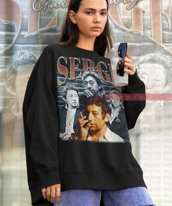 French Singer Serge Gainsbourg Sweatshirt, Vintage Inspired Fan Tees