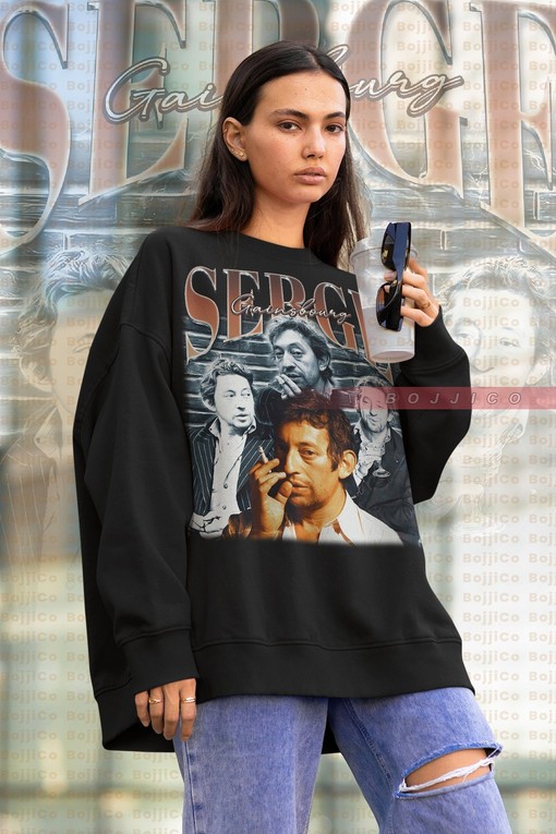 French Singer Serge Gainsbourg Sweatshirt, Vintage Inspired Fan Tees