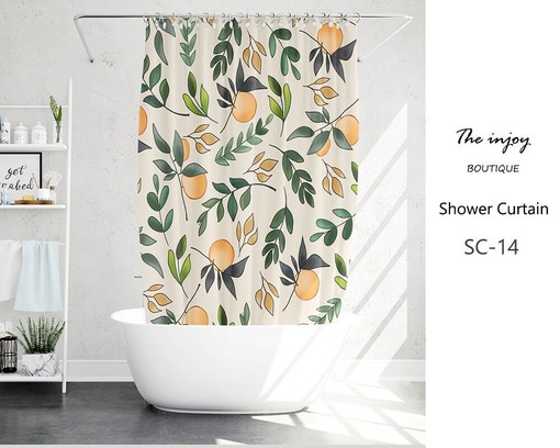 Fresh Colorful Orange Tree Shower Curtain - Heavy Duty and Waterproof Fabric for Your Bathroom Decor