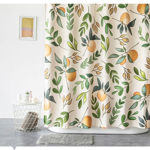 Fresh Colorful Orange Tree Shower Curtain - Heavy Duty and Waterproof Fabric for Your Bathroom Decor - Image 2