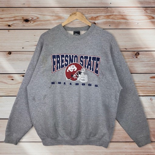 Fresno State Bulldogs Vintage Style Crewneck Sweatshirt Pullover - 90s Champion
