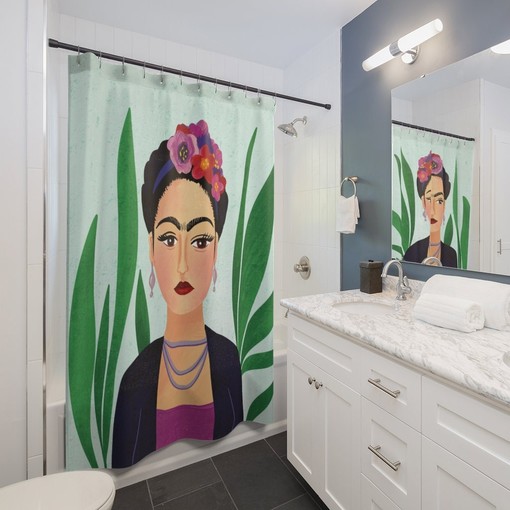 Frida Kahlo Shower Curtain with Artistic Design, Perfect for Chic Bathrooms - Image 2
