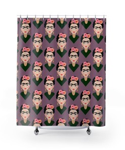 Frida Kahlo Shower Curtain with Unique Art Print Design, Perfect for Artistic Bathrooms