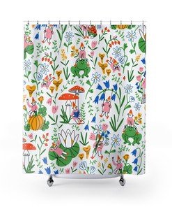 Frog Prince Shower Curtain | Children's Bathroom Decor | Kids Bath | Restroom Shower Curtains