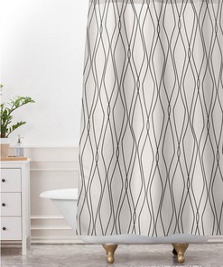Fuge Stone Beige Modern Geometric Vintage Shower Curtain, Minimalist Home Decor
