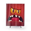 Fun Monster Face Print Shower Curtain for Playful Kids Bathroom Decor