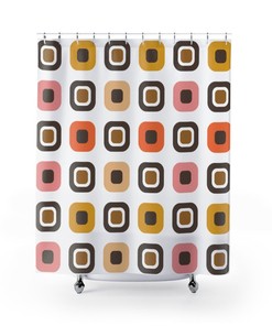 Fun Multicolor Mid Century Modern Retro Shower Curtain to Spice up Your Bathroom