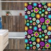 Fun and Groovy Retro Boho Flowers Shower Curtain, Hippie Bathroom Accessory
