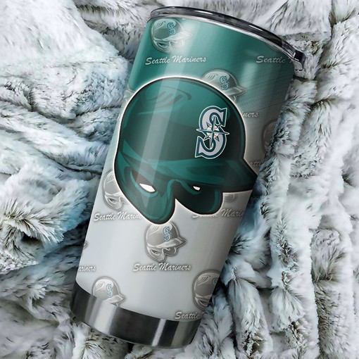 Fun and Playful Seattle Mariners MLB Tumbler with Lovable Dog Design and Iconic MLB Logo - Image 2