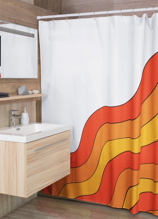 Funky Psychedelic Boho Shower Curtain, Groovy 60's 70's Hippie Bathroom Accessory with Quirky Style - Image 4