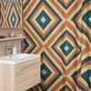Funky Retro 70's Shower Curtain - Tub Curtain with Vintage Vibe