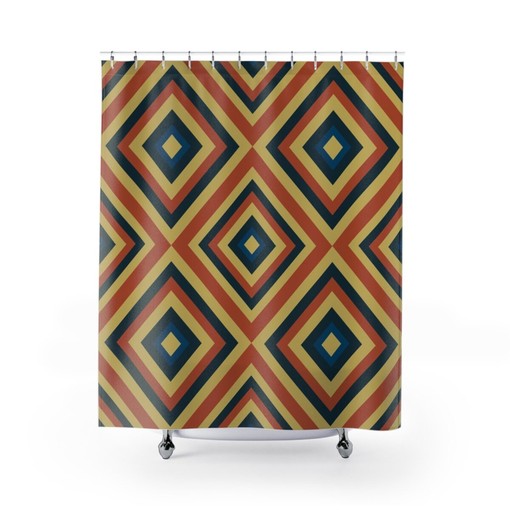 Funky Retro 70's Shower Curtain - Tub Curtain with Vintage Vibe - Image 2