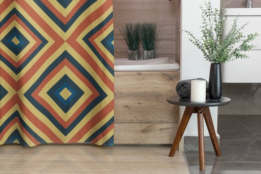 Funky Retro 70's Shower Curtain - Tub Curtain with Vintage Vibe - Image 4