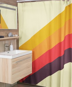 Funky Retro Boho Shower Curtain - Hippie Bathroom Accessory with Unique Vibe