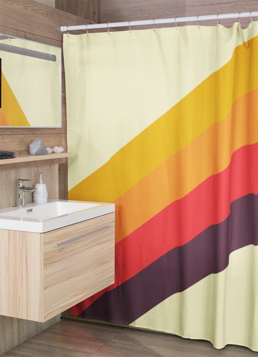 Funky Retro Boho Shower Curtain - Hippie Bathroom Accessory with Unique Vibe