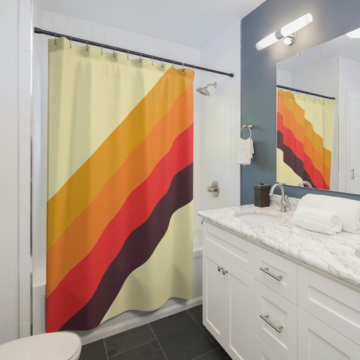 Funky Retro Boho Shower Curtain - Hippie Bathroom Accessory with Unique Vibe - Image 3