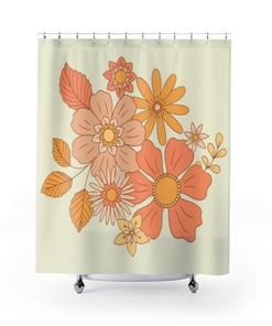 Funky Retro Groovy Shower Curtain - Hippie Bathroom Accessory with Unique Touch