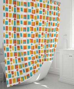 Funky Retro Shower Curtain for MCM Bath Decor with Vintage Appeal