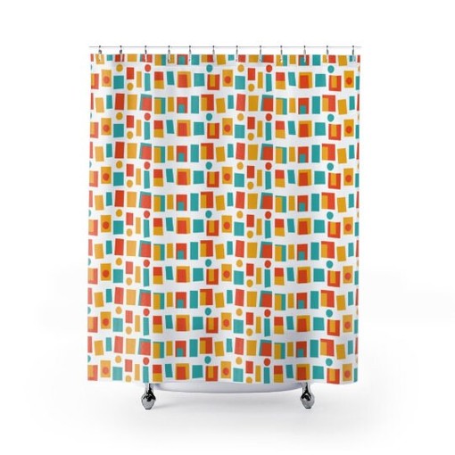 Funky Retro Shower Curtain for MCM Bath Decor with Vintage Appeal - Image 3