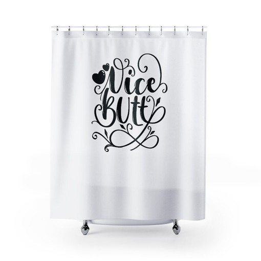 Funny Bathroom Shower Curtain | Comical Humor | Nice Butt Bath Art | Customizable