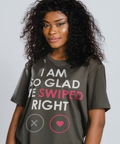 Funny Couple Movie Shirts, I'm So Glad We Swiped Right Unisex Valentines Tees, Gift For Couples Love Shirt