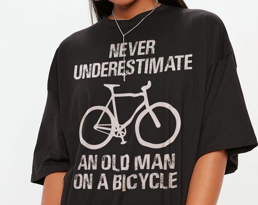 Funny Cycling Gift Tee for Men, Bicycle Shirt, Gift for Dad or Grandad, Old Guy on a Bike T-Shirt - Image 2