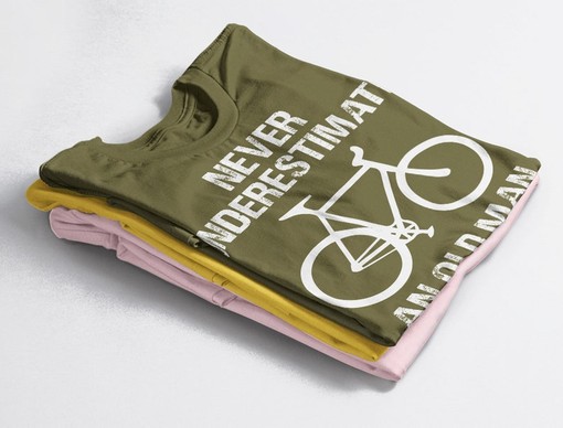 Funny Cycling Gift Tee for Men, Bicycle Shirt, Gift for Dad or Grandad, Old Guy on a Bike T-Shirt - Image 4