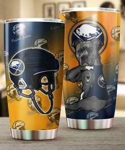 Funny Dog Design NHL Tumbler - Perfect for Sabres Fans with Hockey Grunge Design