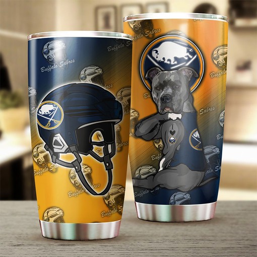 Funny Dog Design NHL Tumbler - Perfect for Sabres Fans with Hockey Grunge Design