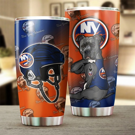Funny Dog Design Tumbler for NHL Fans New York Islanders NHL