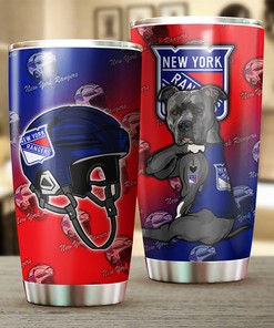 Funny Dog Design Tumbler for New York Rangers NHL Fans
