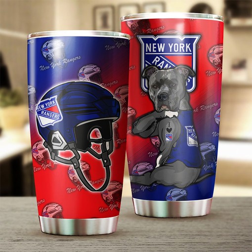 Funny Dog Design Tumbler for New York Rangers NHL Fans