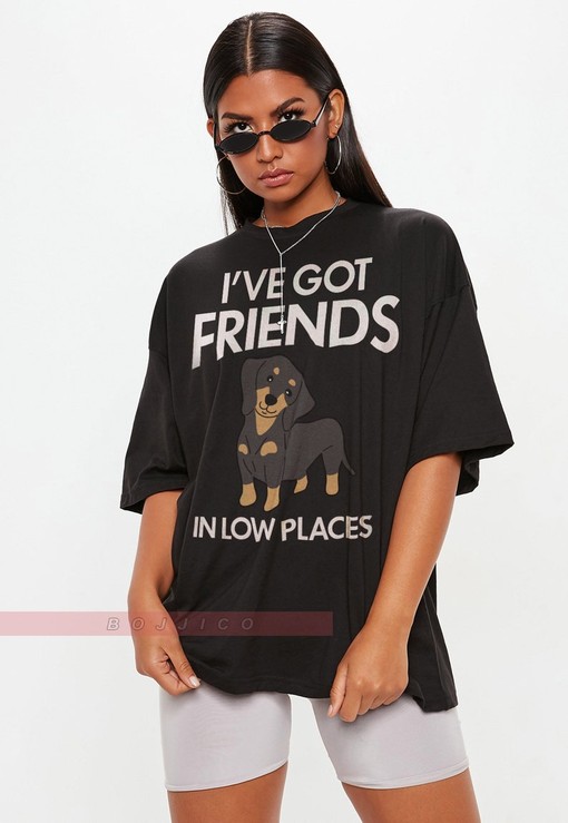 Funny Dog Saying Shirts, I've Got Friends in Low Places Unisex Shirt, Retro Vintage Dachshund and Corgi Shirt - Image 2