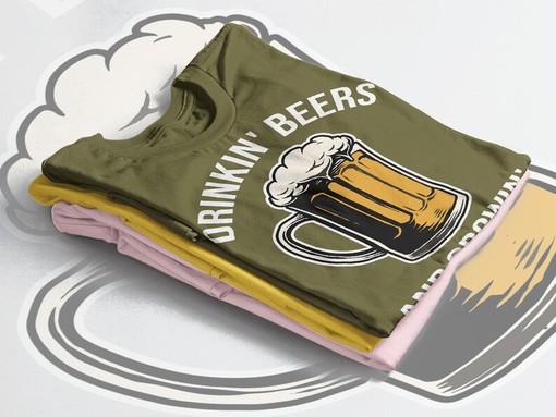 Funny Drinking Beer Shirt, Brewery Shirt for Men, Gift for Beer Lover, Drunk Beers and Growin Beards Unisex Tee - Image 4