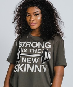 Funny Fitness Gym Weightlifting Workout Shirt, Minimalist Movie Shirts, Strong Is The New Skinny Tees