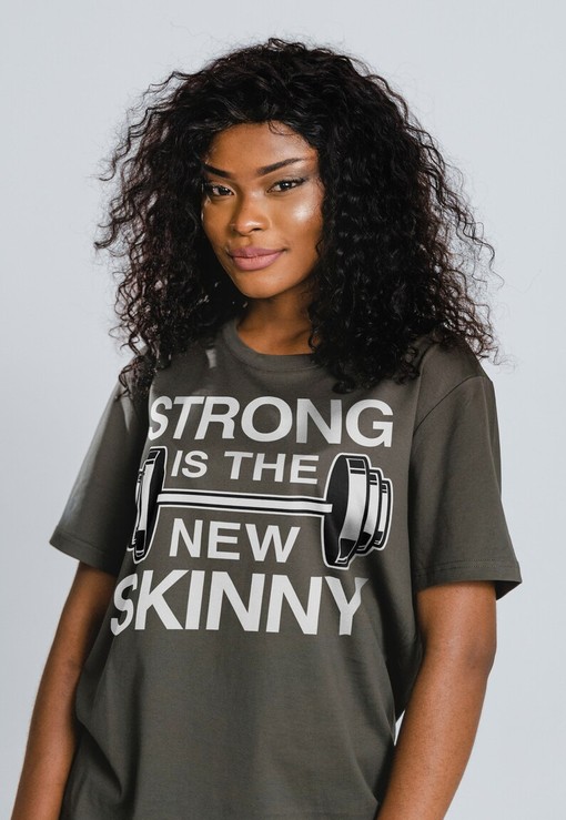 Funny Fitness Gym Weightlifting Workout Shirt, Minimalist Movie Shirts, Strong Is The New Skinny Tees