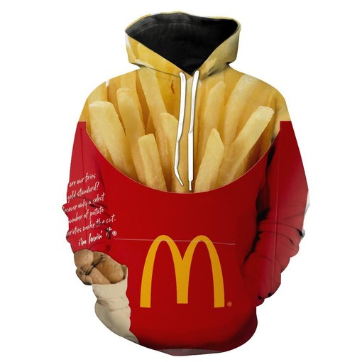 Funny McDonald's Fries All Over Print 3D Hoodie Perfect for Food Lovers