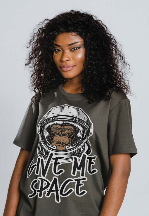 Funny Monkey Social Distancing Shirt, Give Me Space Unisex Tee, Introvert Alien Humorous Quote Tee