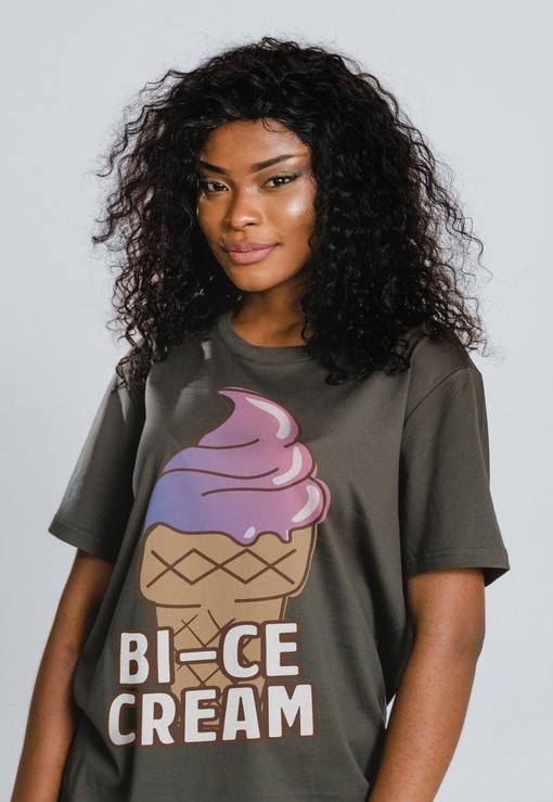 Funny Movie Shirts: Bi-Ce Cream Tees, Bisexual Pride Shirt, Pocket Ice Cream T-Shirt, Pride Shirt