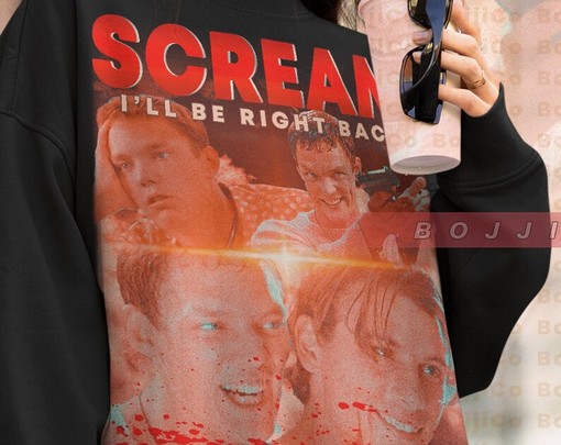 Funny Movie Shirts - Stu Macher Shirt, Matthew Lillard Retro Sweatshirt, Sidney Actress Actor Homage Fan T-Shirt Scream - Image 4