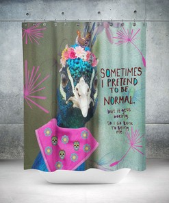 Funny Peacock Quote Shower Curtain Set - Humorous Bath Decor You'll Love