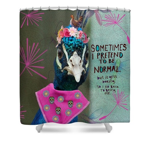 Funny Peacock Quote Shower Curtain Set - Humorous Bath Decor You'll Love - Image 2