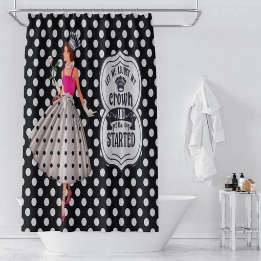 Funny Retro Style Shower Curtain | Cool Bath Mat & Towels | 50s Bathroom Decor - Image 3